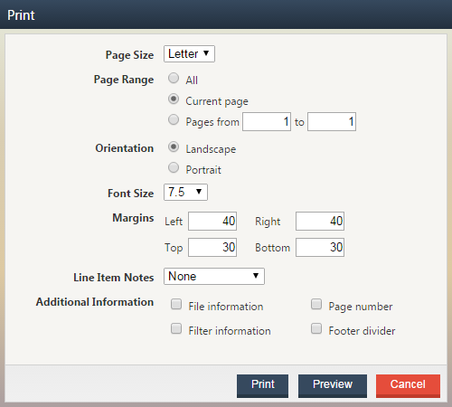 Screenshot of PageMart Print dialog.